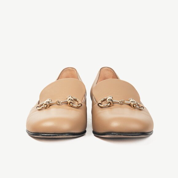 Gucci Beige Horsebit Leather Loafers - Picture 3 of 11